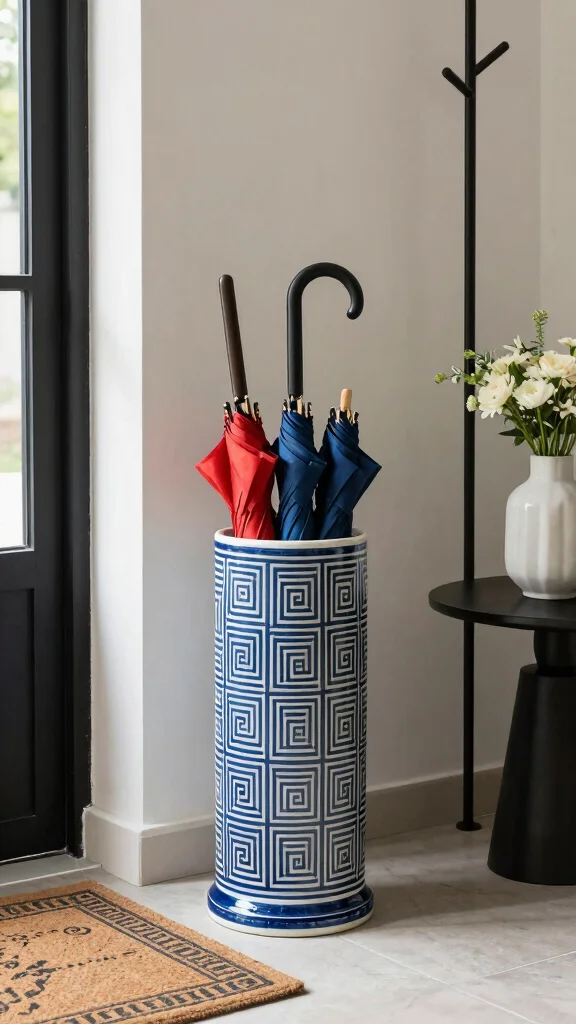 10 Entryway Umbrella Stand Ideas for a Stylish Practical Entrance Detail - 6. Stylish Ceramic Stand 1