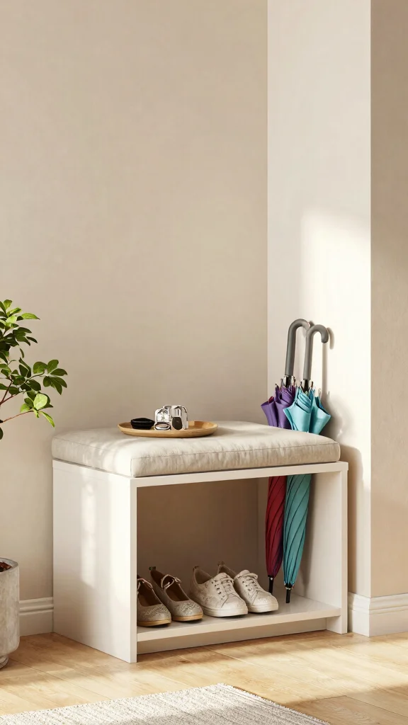 10 Entryway Umbrella Stand Ideas for a Stylish Practical Entrance Detail - 7. Multi-Functional Furniture Piece 1