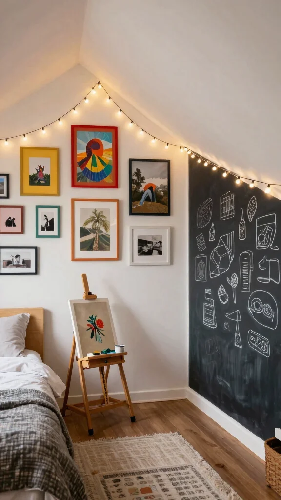 11 Attic Girls Bedroom Ideas for a Dreamy Beautiful Top-Floor Room - 5. Artful Expressions 1