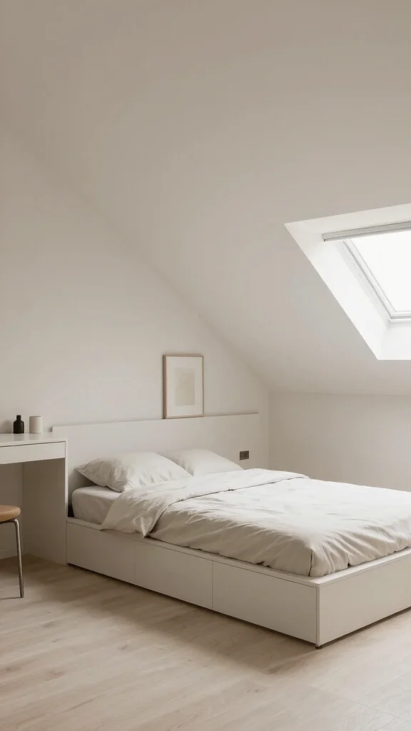 11 Attic Girls Bedroom Ideas for a Dreamy Beautiful Top-Floor Room - 8. Trendy Minimalism 1