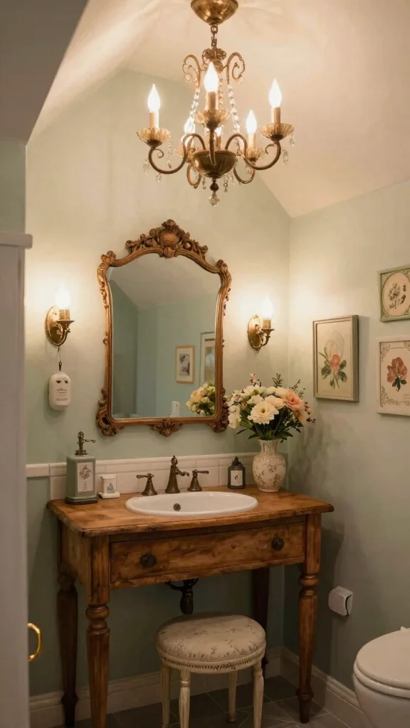 11 Attic Jack-and-Jill Bathroom Ideas for a Shared Stylish Top-Floor Space - 3. Charming Vintage Accents 1