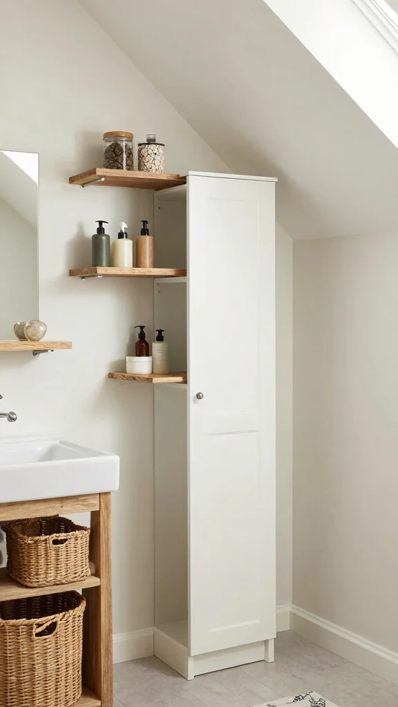 11 Attic Jack-and-Jill Bathroom Ideas for a Shared Stylish Top-Floor Space - 6. Space-Saving Storage Solutions 1