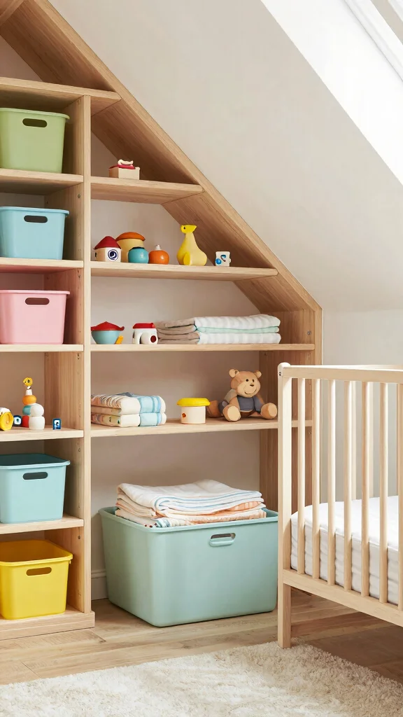 11 Attic Nursery Ideas With Slanted Ceilings for a Unique Baby Room - 3. Clever Storage Solutions 1