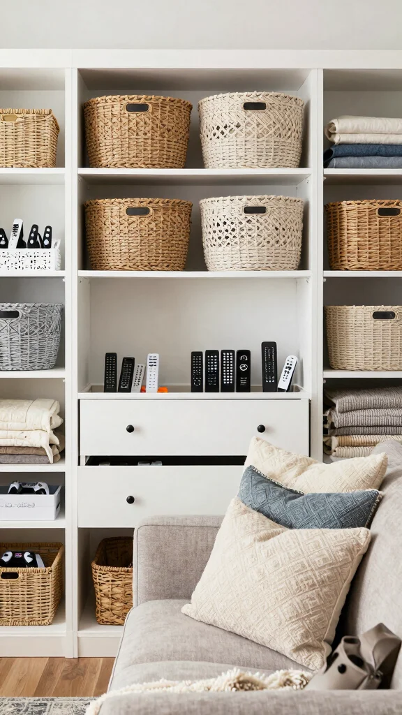 11 Attic TV Room Ideas With Sloped Ceilings for a Cozy Viewing Space - 10. Organize for Efficiency 1