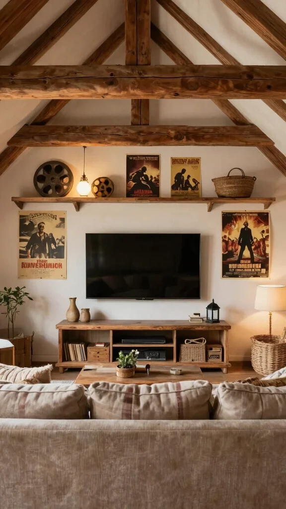 11 Attic TV Room Ideas With Sloped Ceilings for a Cozy Viewing Space - 7. Choose a Theme 1