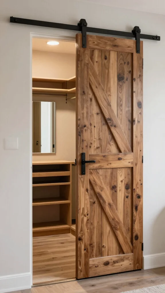11 Attic Walk-In Closet Ideas With Slanted Ceilings for a Clever Space - 4. Sliding Barn Doors 1