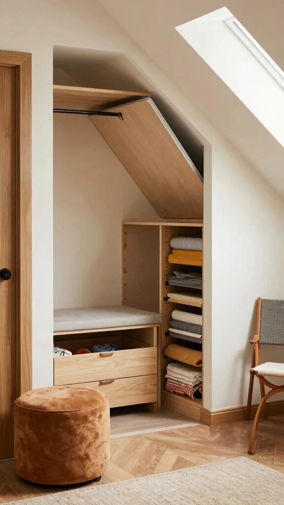 11 Attic Walk-In Closet Ideas With Slanted Ceilings for a Clever Space - 7. Multi-Functional Furniture 1