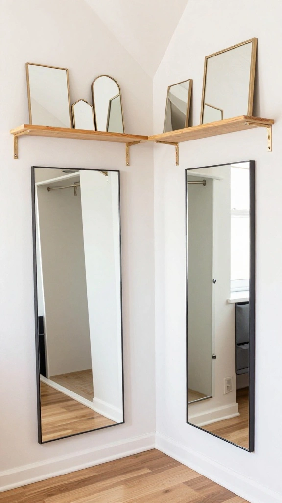 11 Attic Walk-In Closet Ideas With Slanted Ceilings for a Clever Space - 8. Use Mirrors for Depth 1