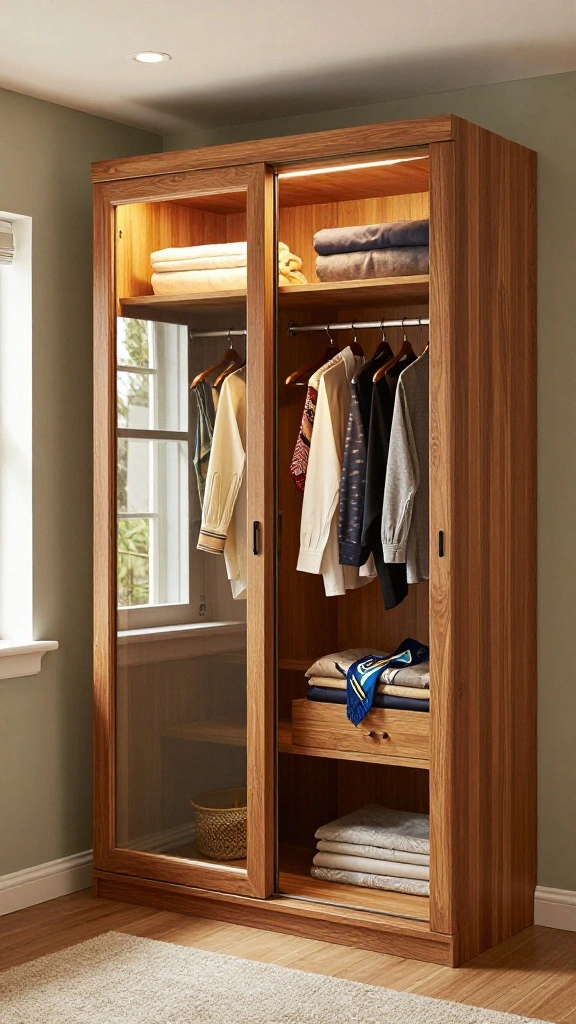 11 Attic Wardrobe Ideas With Sloped Ceilings for a Space-Smart Storage - 1. Built-in Wardrobe with Sliding Doors 1