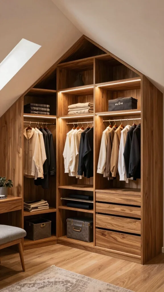 11 Attic Wardrobe Ideas With Sloped Ceilings for a Space-Smart Storage - 7. Custom Built-Ins 1