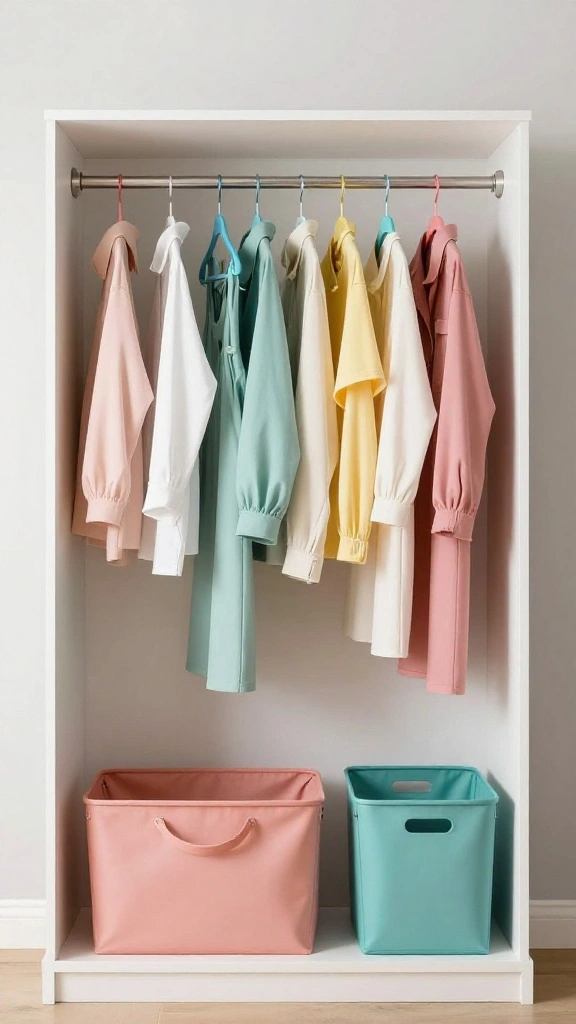 11 Attic Wardrobe Ideas With Sloped Ceilings for a Space-Smart Storage - 9. Color-Coordinated Wardrobes 1