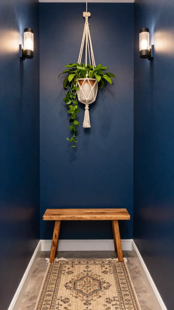 11 Dark Narrow Hallway Ideas for a Moody Dramatic Entrance - 10. Incorporate Natural Elements 1