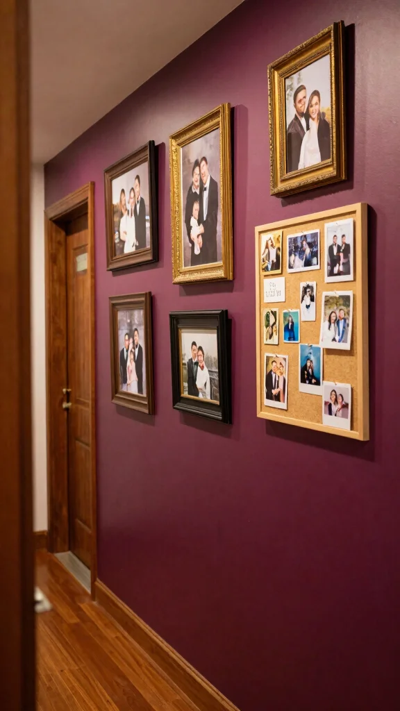 11 Dark Narrow Hallway Ideas for a Moody Dramatic Entrance - 11. Personal Touches 1