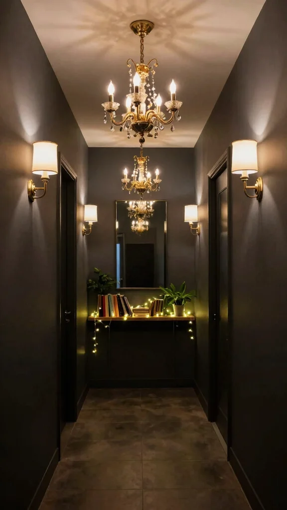 11 Dark Narrow Hallway Ideas for a Moody Dramatic Entrance - 2. Add Moody Lighting Solutions 1