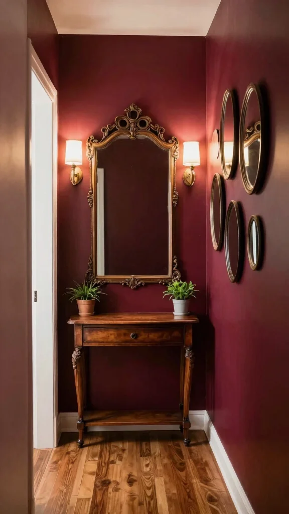 11 Dark Narrow Hallway Ideas for a Moody Dramatic Entrance - 4. Make Use of Mirrors 1