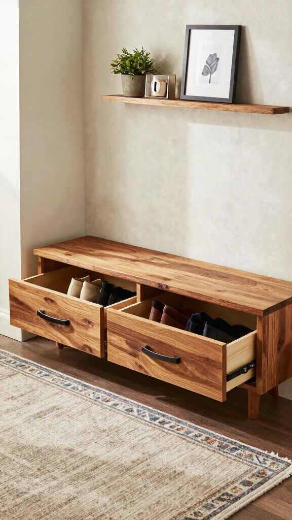 11 Entryway Drop Zone With Bench Ideas for a Complete Organized Space - 1. Under-Bench Storage Solutions 1
