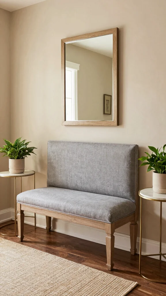 11 Entryway Drop Zone With Bench Ideas for a Complete Organized Space - 8. Bench with a Backrest 1