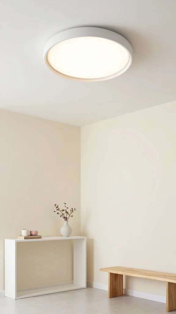 11 Entryway Flush Mount Light Fixture Ideas for a Clean Bright Ceiling - 2. Sleek and Simple White Fixtures 1