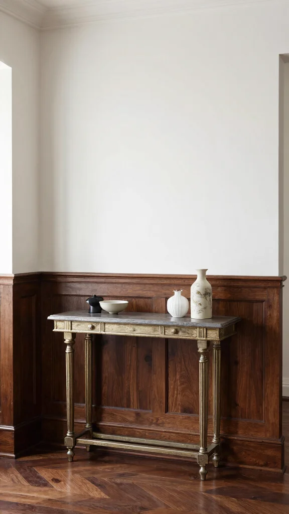 11 Entryway Half-Wall Paneling Ideas for a Textured Two-Tone Finish - 11. Classic Elegance with Wainscoting 1