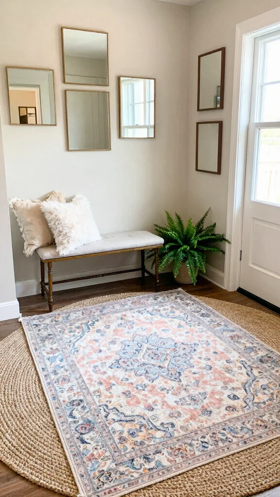 11 Entryway Jute Rug Ideas for a Natural Textured Warm Floor - 1. Layered Textures 1