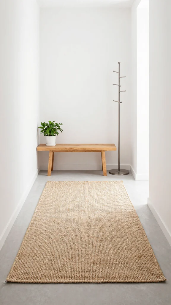 11 Entryway Jute Rug Ideas for a Natural Textured Warm Floor - 4. Minimalist Scandinavian Style 1