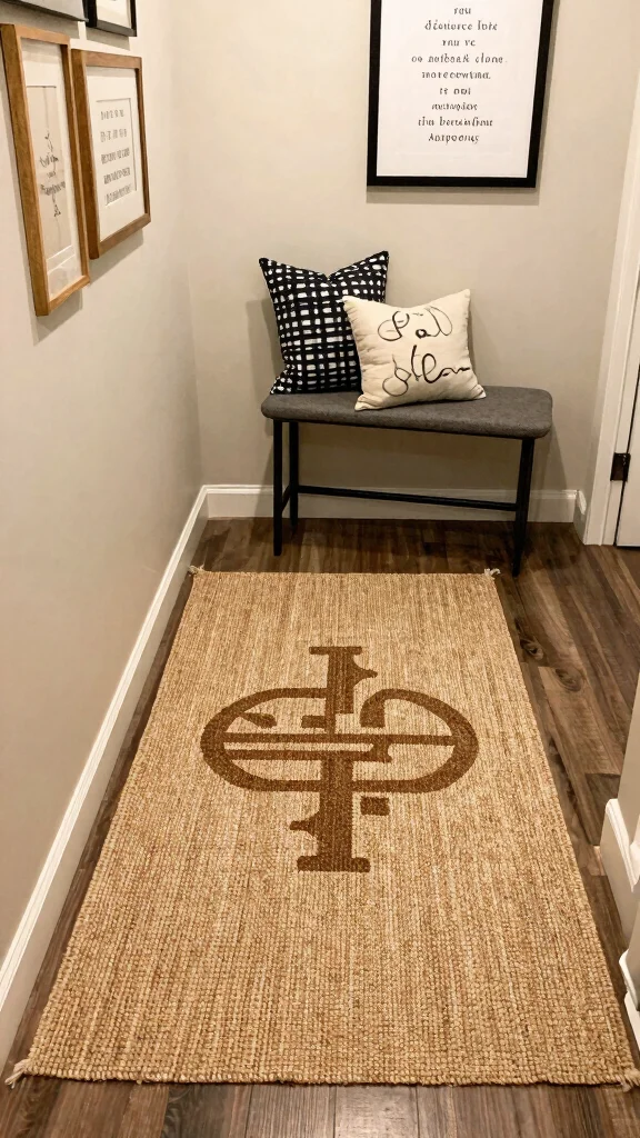 11 Entryway Jute Rug Ideas for a Natural Textured Warm Floor - 7. Customized Touch 1