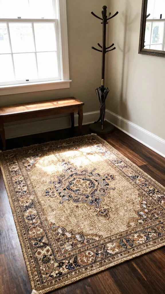 11 Entryway Jute Rug Ideas for a Natural Textured Warm Floor - 8. Vintage Finds 1