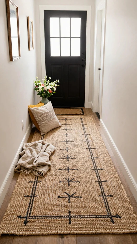 11 Entryway Jute Rug Ideas for a Natural Textured Warm Floor - 9. Seasonal Switch 1