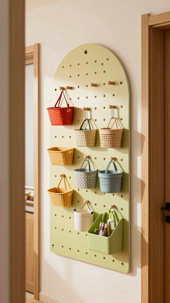 11 Entryway Key and Mail Holder Ideas for a Clutter-Free Organized Space - 10. Pegboard Organizer 1