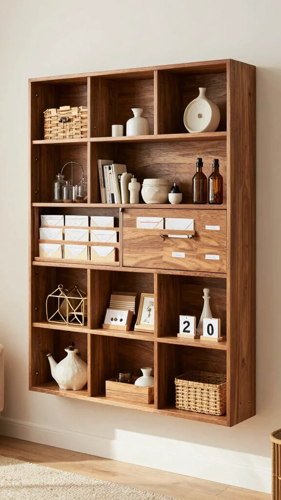 11 Entryway Key and Mail Holder Ideas for a Clutter-Free Organized Space - 7. Wall-Mounted Cubby System 1