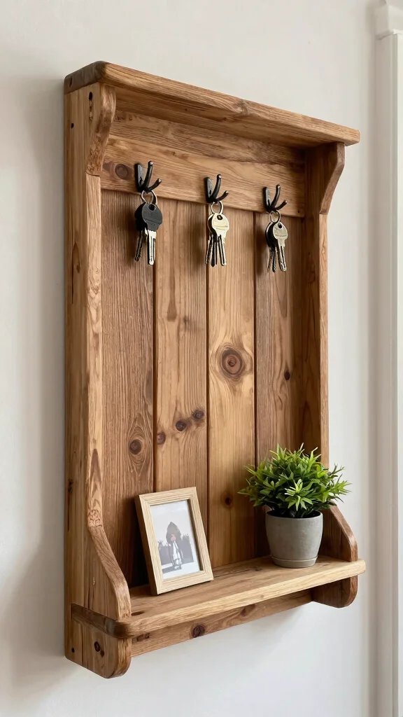 11 Entryway Key and Mail Holder Ideas for a Clutter-Free Organized Space - 9. Reclaimed Wood Organizer 1