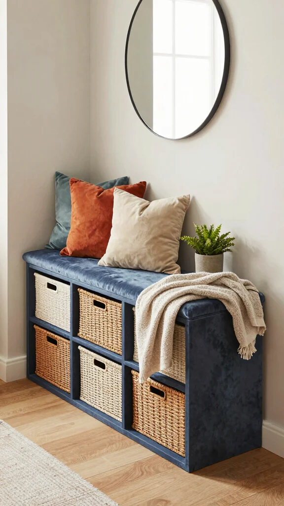 11 Entryway Upholstered Bench Ideas for a Comfortable Stylish Entrance - 1. Multi-functional Storage Bench 1