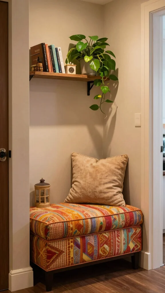 11 Entryway Upholstered Bench Ideas for a Comfortable Stylish Entrance - 10. Cozy Corner Nook 1