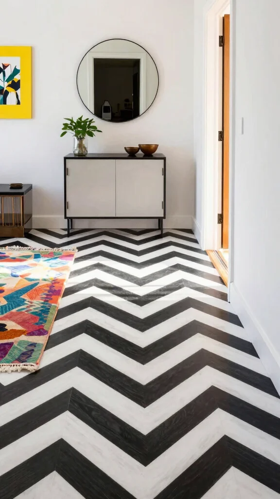 11 Entryway Vinyl Flooring Ideas for a Durable, Waterproof, Stylish Floor - 1. Bold Geometric Patterns 1