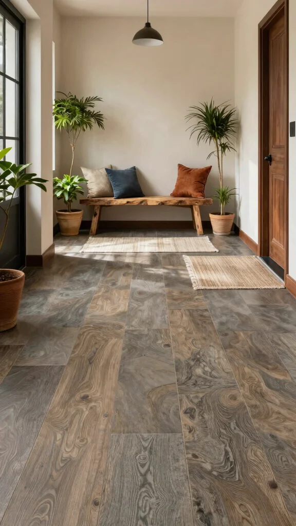 11 Entryway Vinyl Flooring Ideas for a Durable, Waterproof, Stylish Floor - 6. Nature-Inspired Textures 1