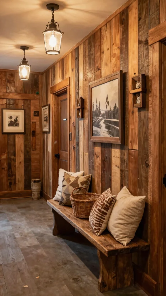 11 Hallway Board-and-Batten Ideas for a Classic Charming Wall Detail - 4. Rustic Charm 1