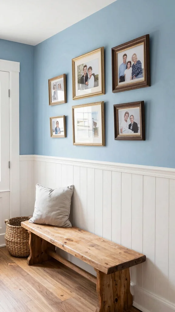 11 Hallway Board-and-Batten Ideas for a Classic Charming Wall Detail - 7. Farmhouse Flair with Wainscoting 1