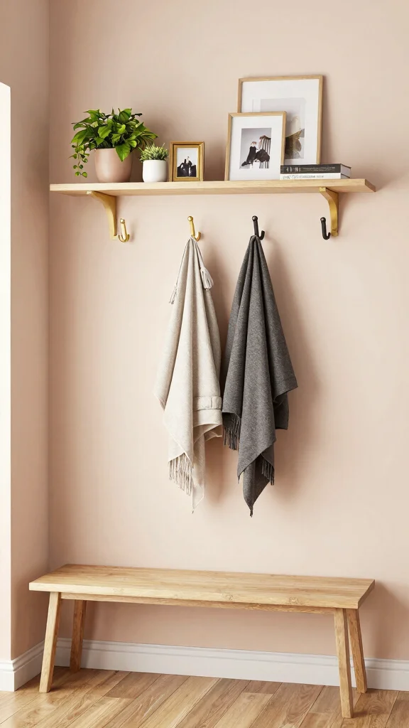 11 Hallway Drop Zone Ideas for a Tidy Functional Everyday Entrance - 2. Wall-Mounted Hooks and Shelves 1