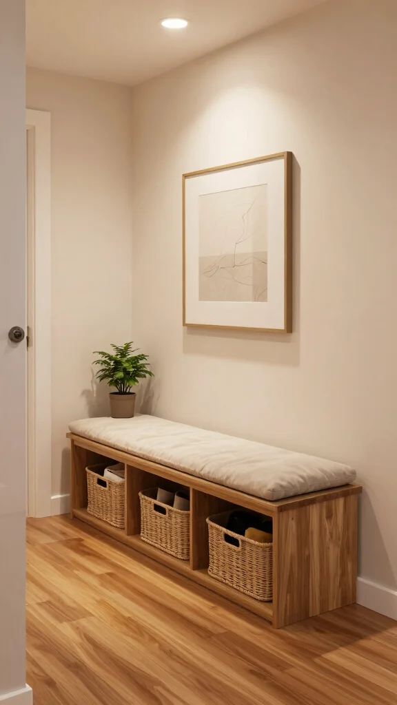 11 Hallway Drop Zone Ideas for a Tidy Functional Everyday Entrance - 3. Stylish Storage Bench 1