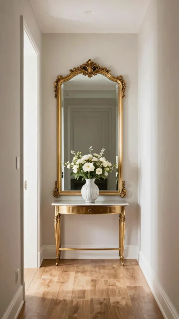 11 Hallway Drop Zone Ideas for a Tidy Functional Everyday Entrance - 5. A Statement Mirror 1