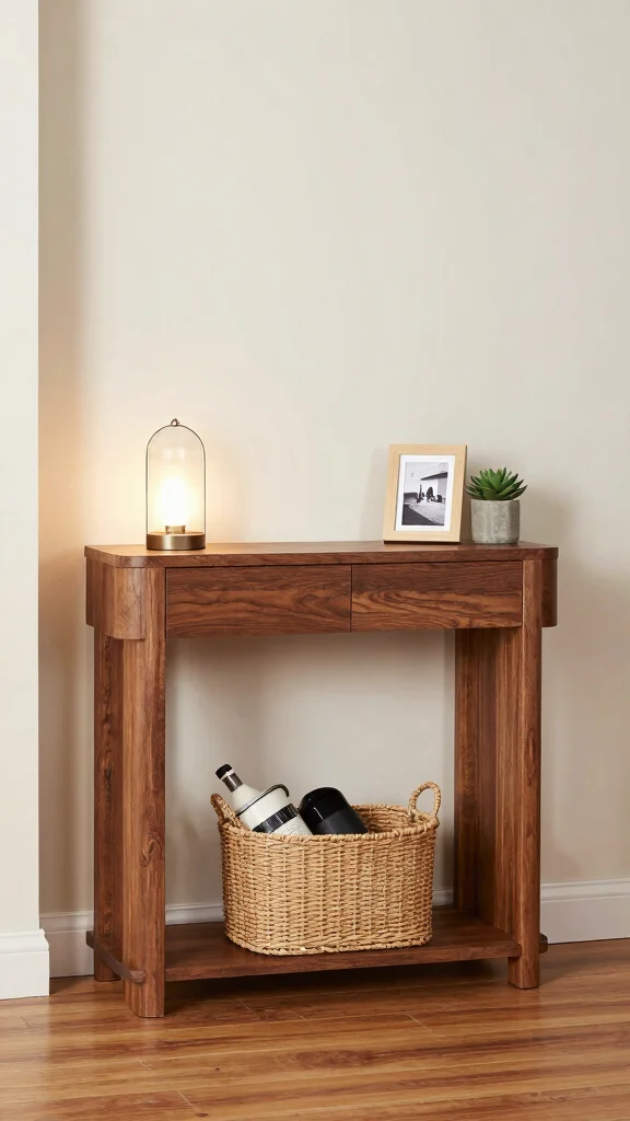 11 Hallway Drop Zone Ideas for a Tidy Functional Everyday Entrance - 9. A Console Table with Storage 1