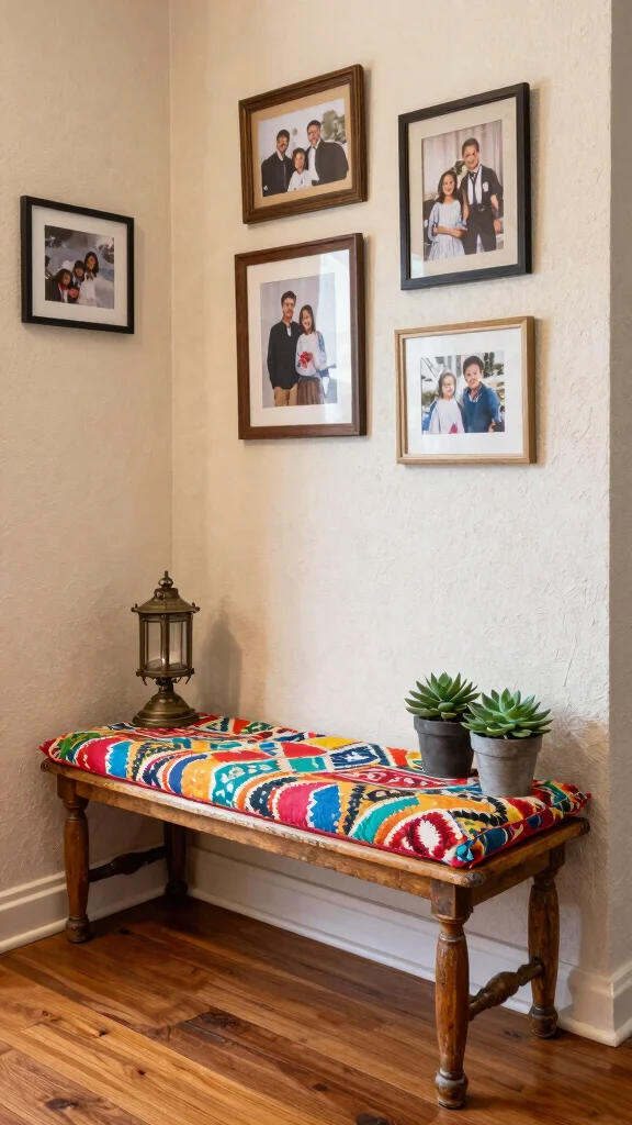 11 Hallway Entryway Bench Ideas for a Welcoming Functional Space - 3. Upcycled Vintage Bench 1