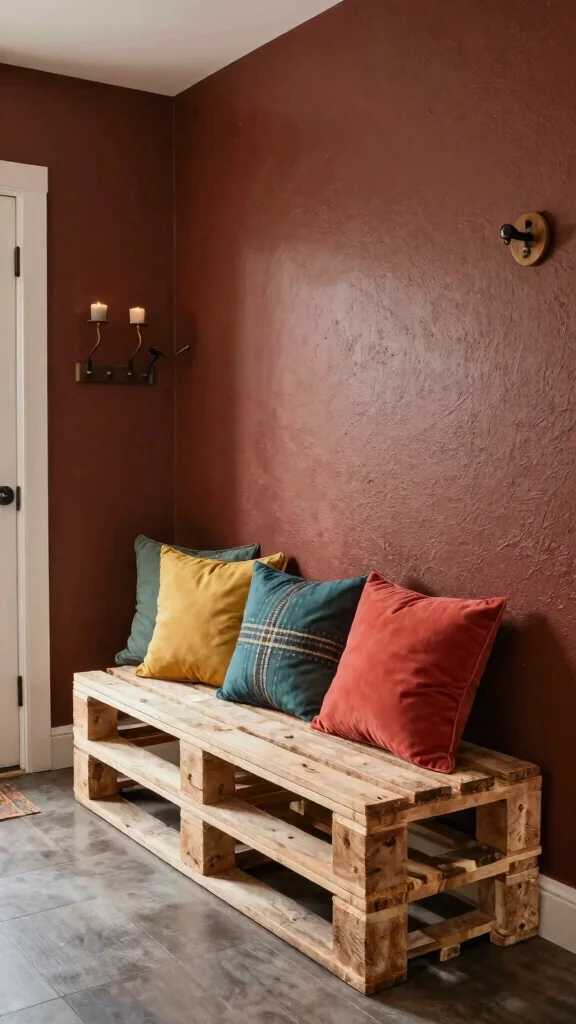 11 Hallway Entryway Bench Ideas for a Welcoming Functional Space - 6. Pallet Bench 1