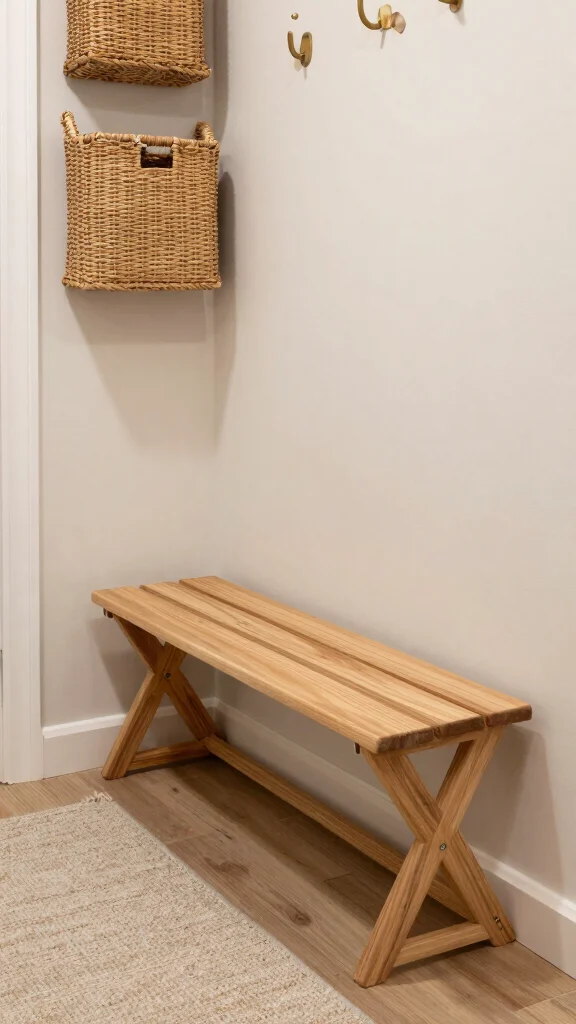 11 Hallway Entryway Bench Ideas for a Welcoming Functional Space - 7. Compact Foldable Bench 1