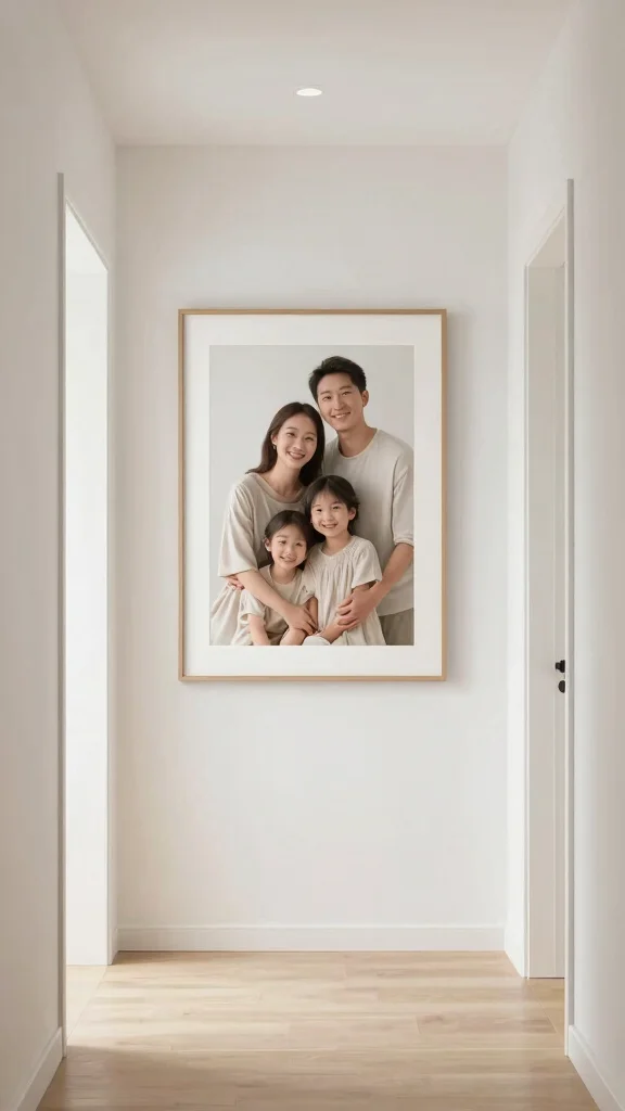 11 Hallway Family Picture Wall Ideas for a Personal Warm Display - 10. Minimalist Approach 1