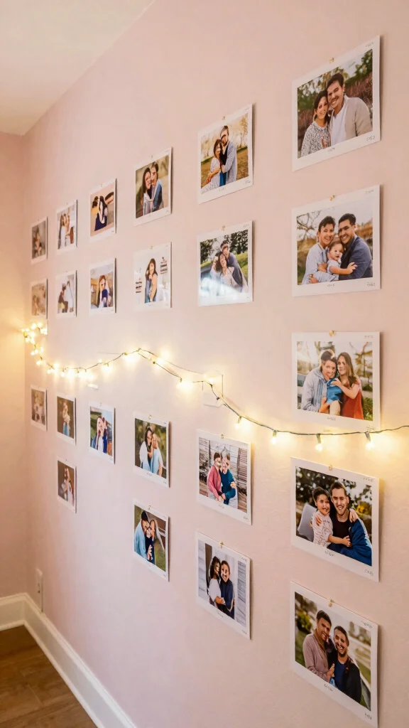 11 Hallway Family Picture Wall Ideas for a Personal Warm Display - 8. Family Timeline 1