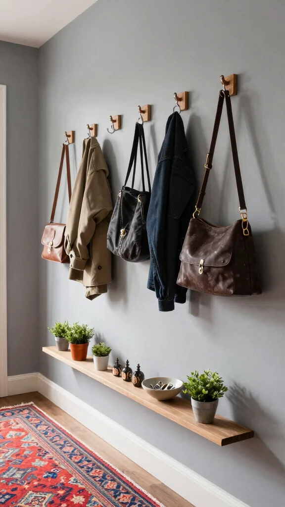 11 Hallway Jacket Storage Ideas for a Tidy Accessible Entrance - 1. Vertical Wall Storage for Space Optimization 1