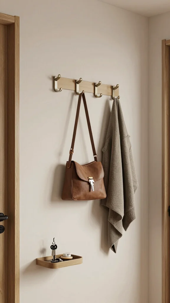 11 Hallway Jacket Storage Ideas for a Tidy Accessible Entrance - 10. Use Hooks for Minimalist Style 1