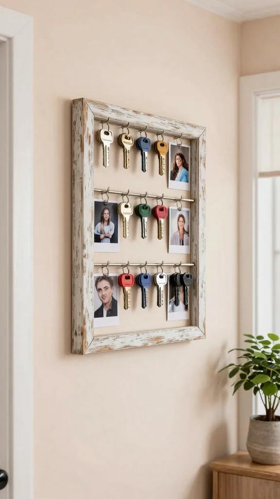 11 Hallway Key Storage Ideas for a Tidy Accessible Entrance - 11. Picture Frame Key Holders 1