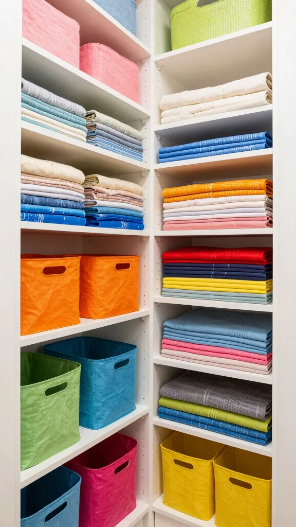 11 Hallway Linen Closet Built-In Ideas for a Seamless Organized Space - 10. Color-Coded Organization Systems 1